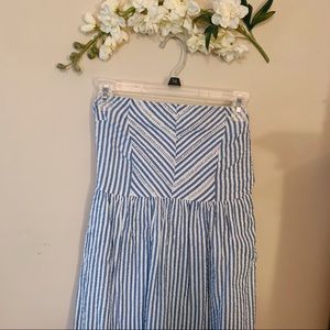 Eyelet Seersucker Strapless Mini Dress